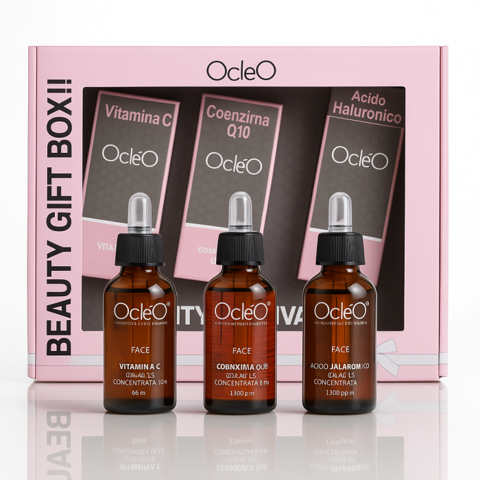 Beauty Box cu 3 seruri concentrate: Acid Hyaluronic, Coenzima Q10 si Vitamina C 1