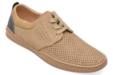 Pantofi BITE THE BULLET bej, H696, din piele naturala 2