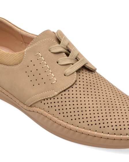 Pantofi BITE THE BULLET bej, H696, din piele naturala 3