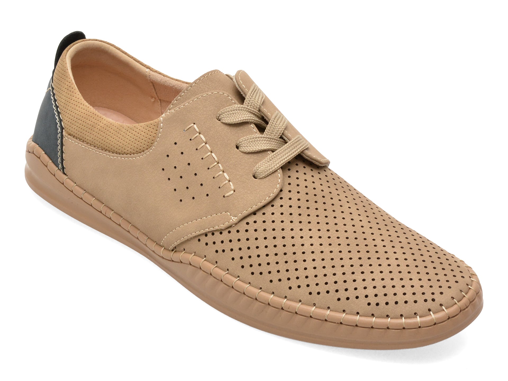 Pantofi BITE THE BULLET bej, H696, din piele naturala 1