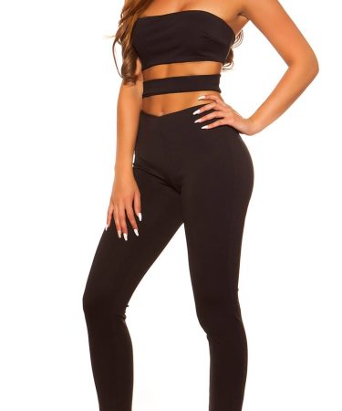 Salopeta neagra cu decupaje sexy Katiusa 6
