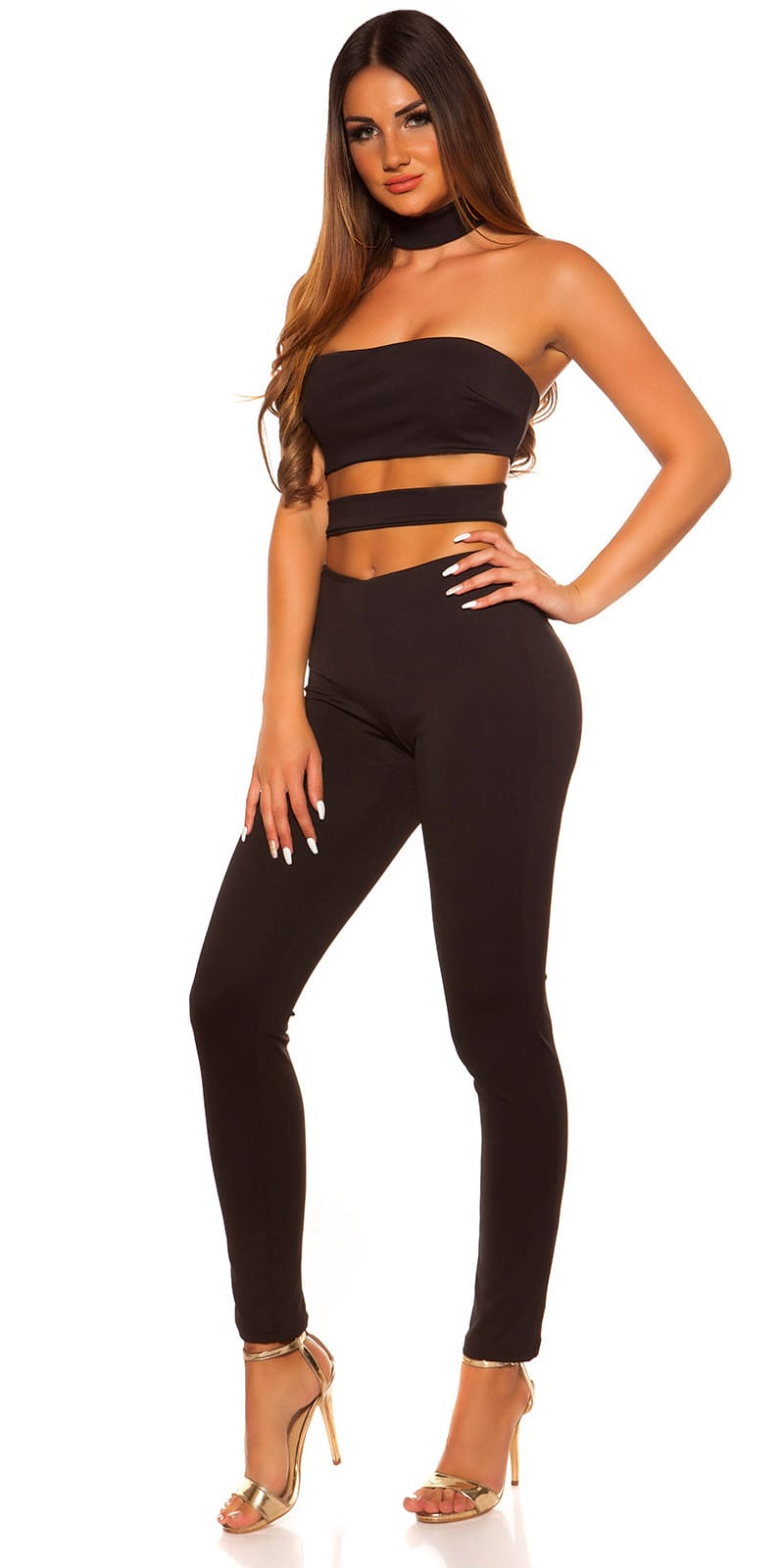 Salopeta neagra cu decupaje sexy Katiusa 1