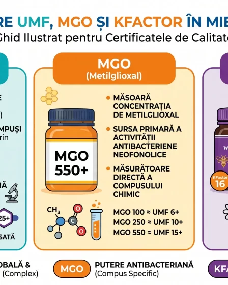 UMF, MGO, KFactor: Înțelege diferența dintre cei 3 indicatori ai mierii de Manuka 18 UMF, MGO, KFactor: Înțelege diferența dintre cei 3 indicatori ai mierii de Manuka 28
