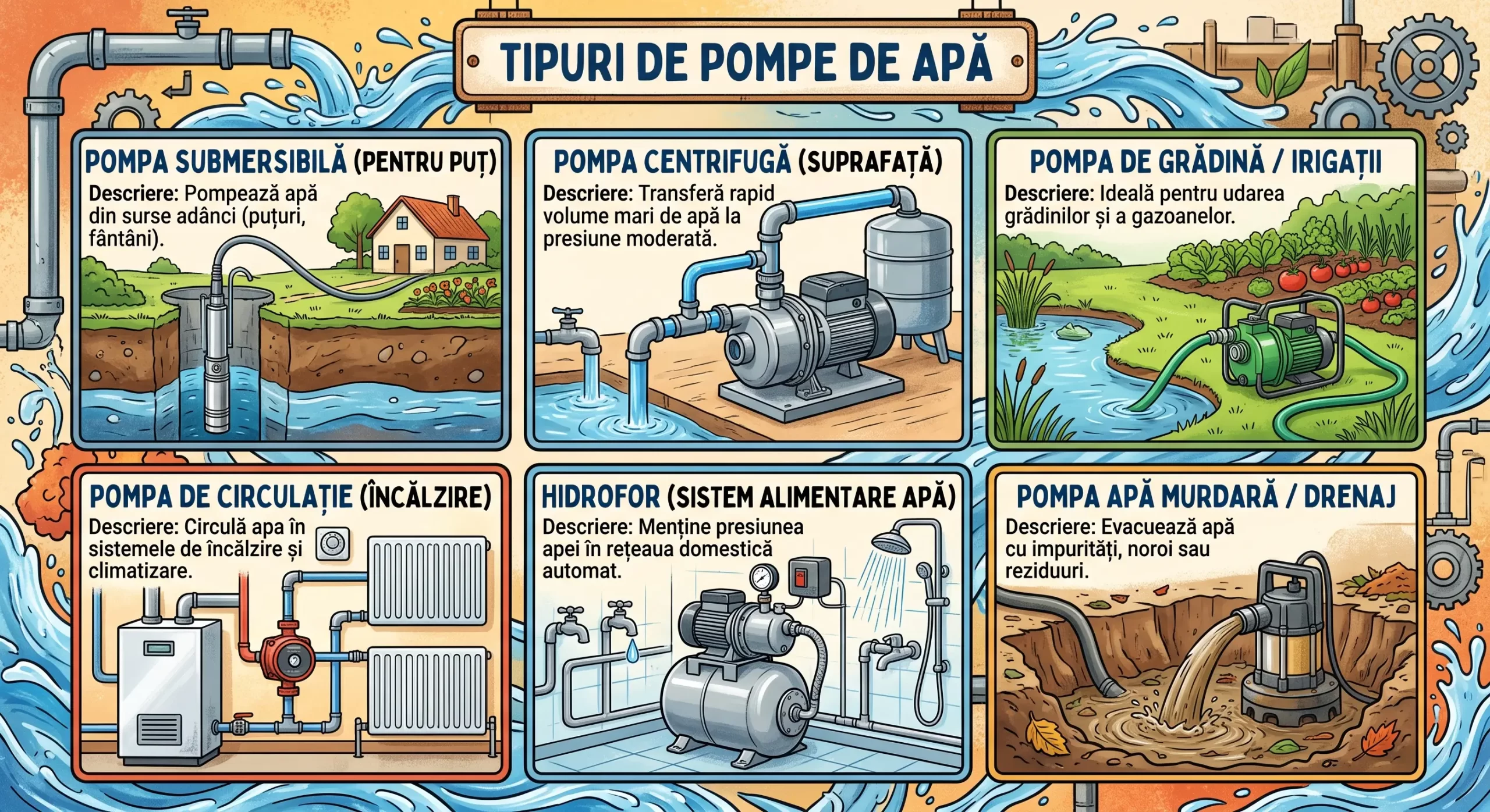 Descopera tipuri de pompe de apa la pret ieftin