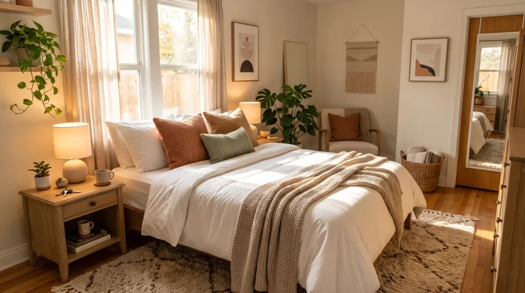 Pregătirea spațiului pentru oaspeți - Amenajare dormitor Airbnb Dormitor modern și curat pregătit pentru oaspeți pe Airbnb-Cum sa devii gazda pe airbnb