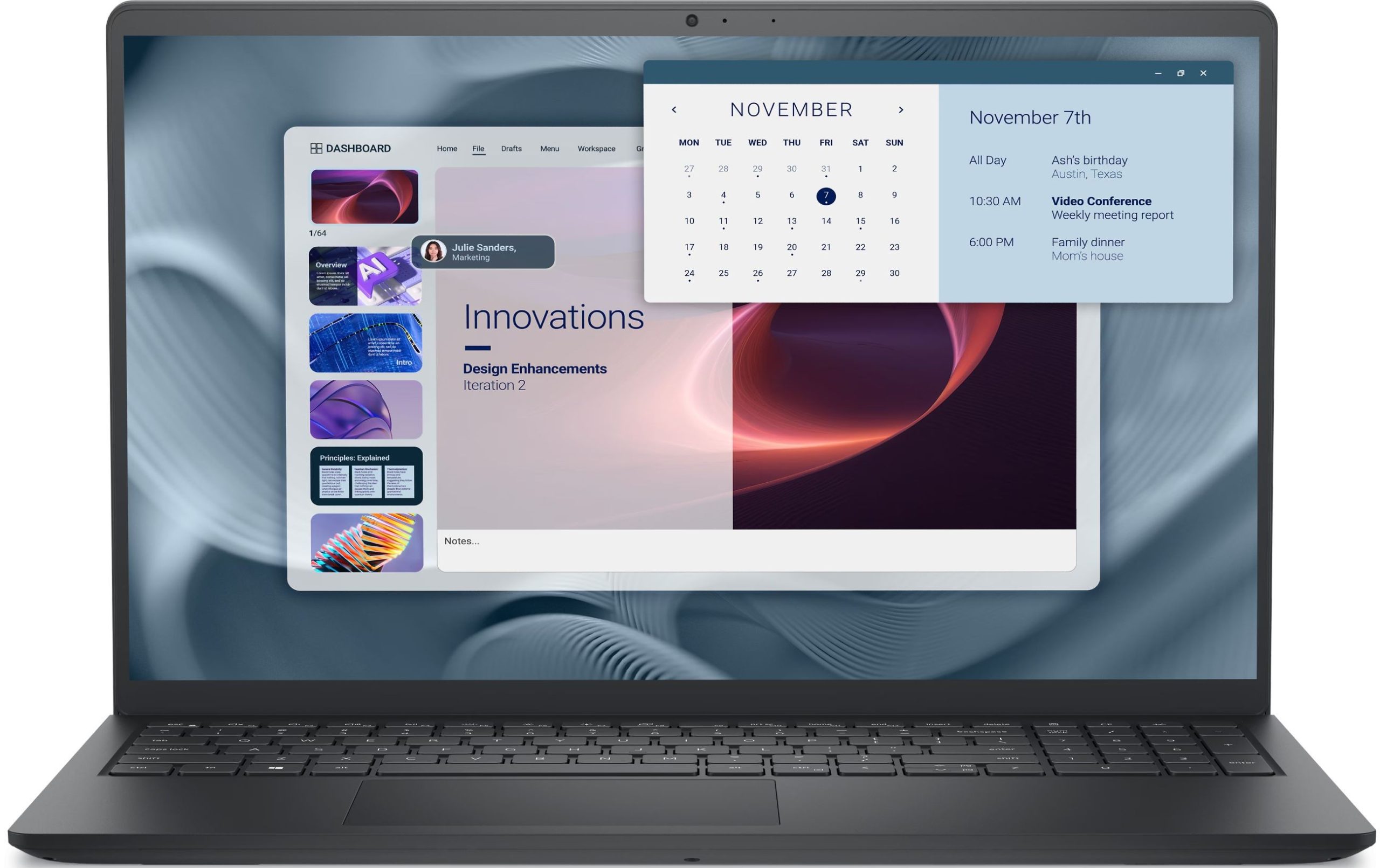Laptop Dell - Pro 15 Essential PV15250, 15.6'', FHD, i7, 16GB/512GB 1